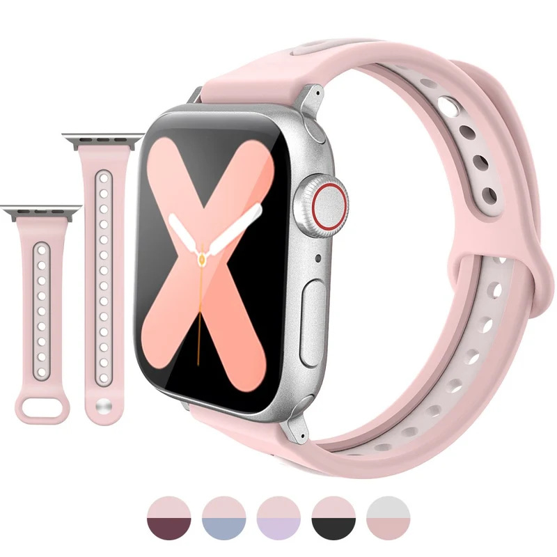 AHASTYLE WA13 Apple Watch Series 8 (45mm) / Watch Ultra dual color silicone strap