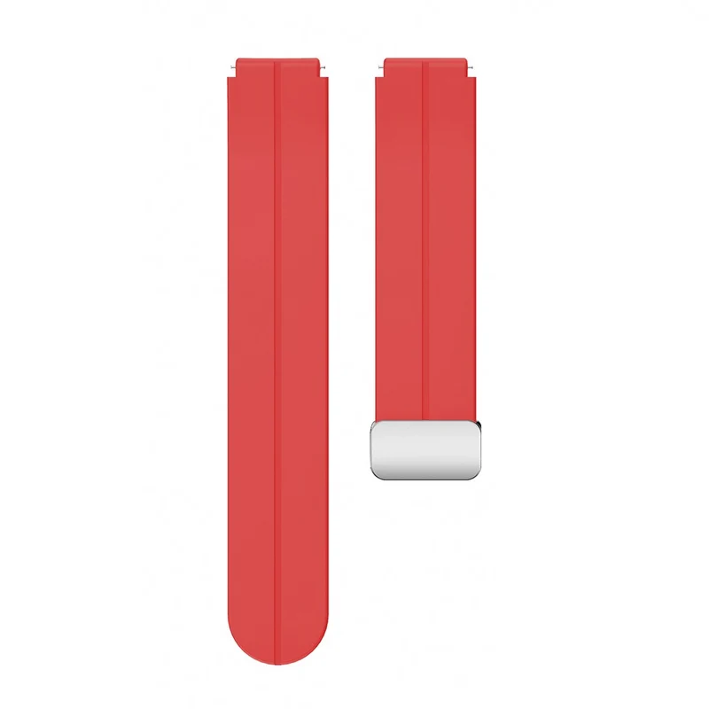 18mm Universal silicone strap with silver buckle