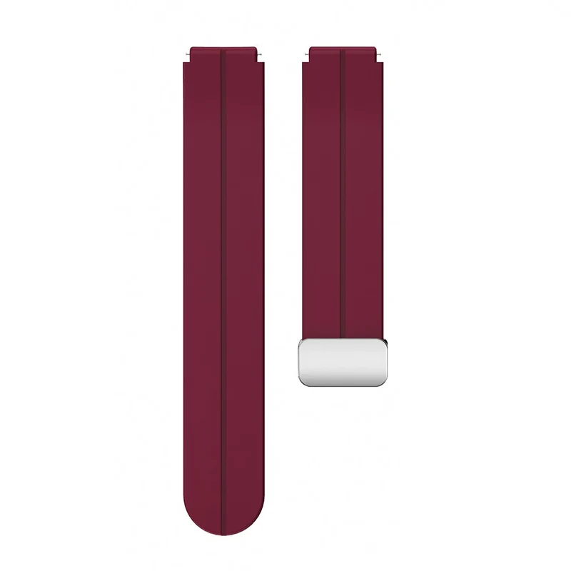 18mm Universal silicone strap with silver buckle