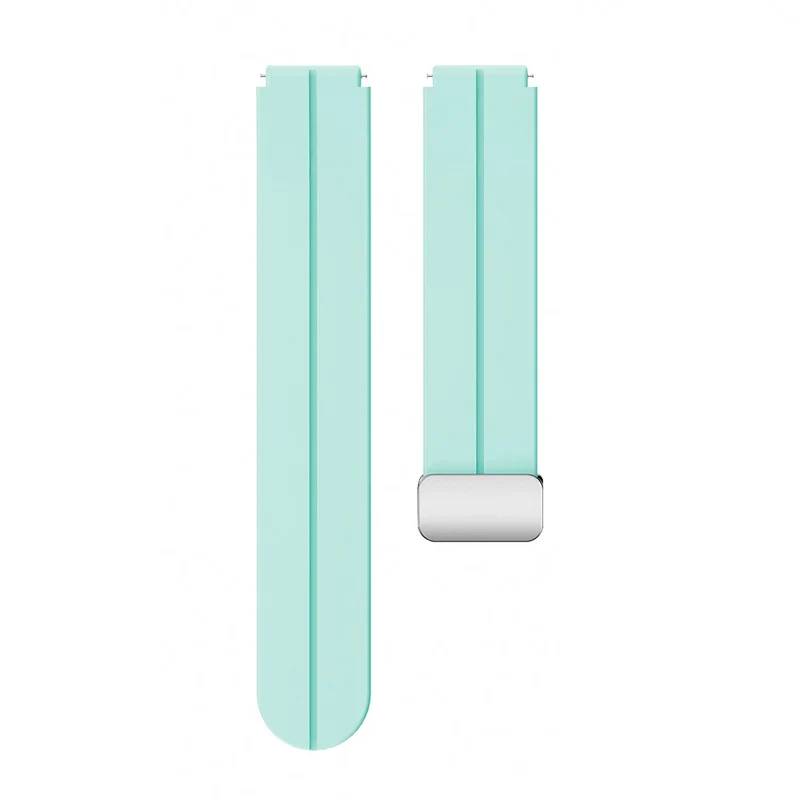 18mm Universal silicone strap with silver buckle