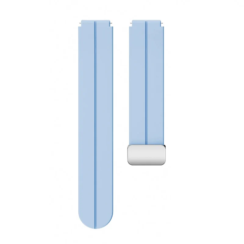 18mm Universal silicone strap with silver buckle