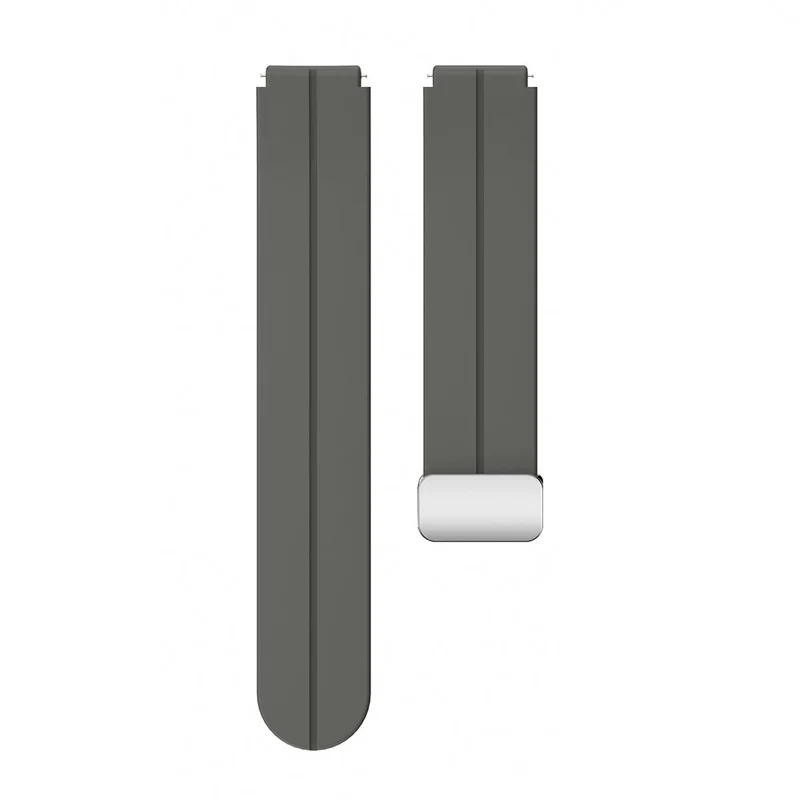18mm Universal silicone strap with silver buckle