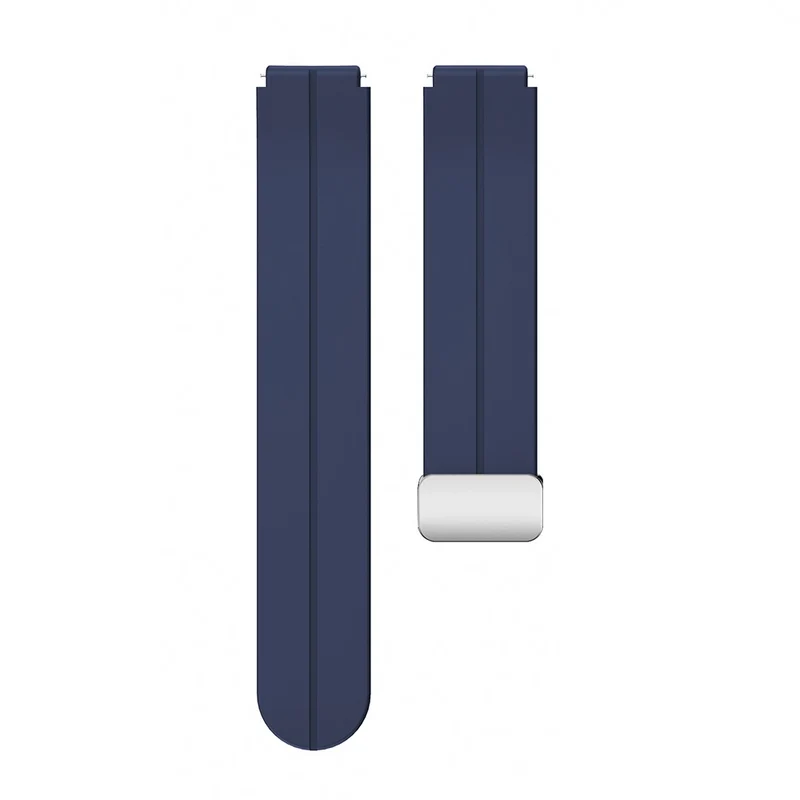 18mm Universal silicone strap with silver buckle