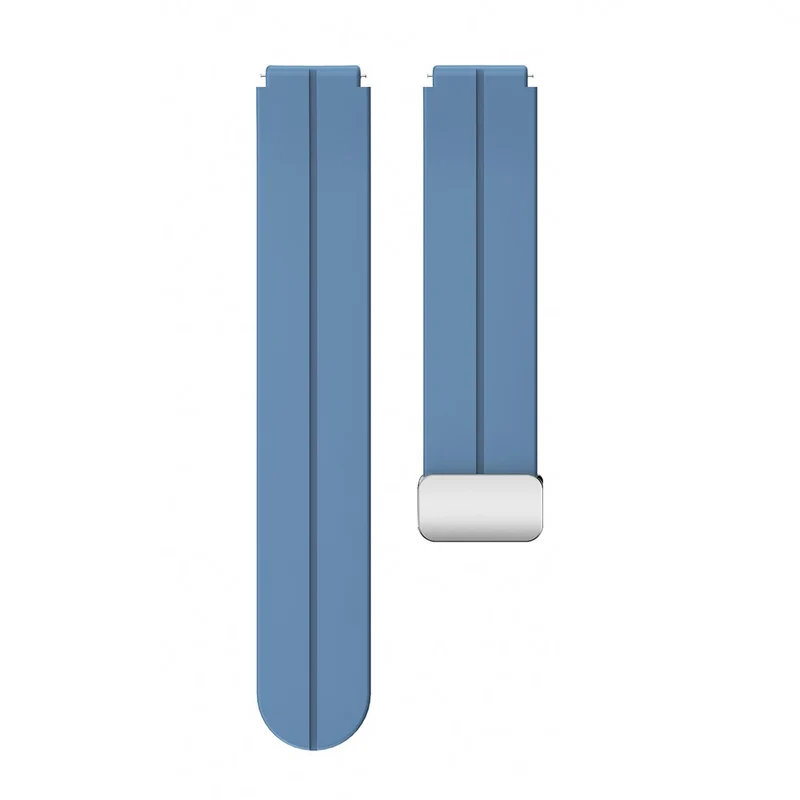 18mm Universal silicone strap with silver buckle