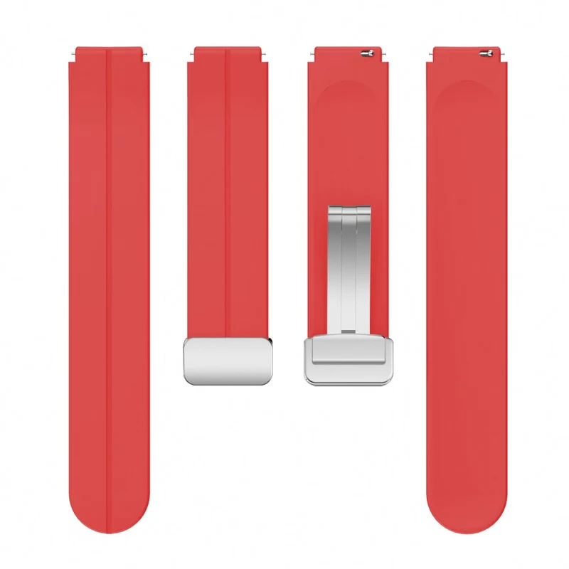 18mm Universal silicone strap with silver buckle