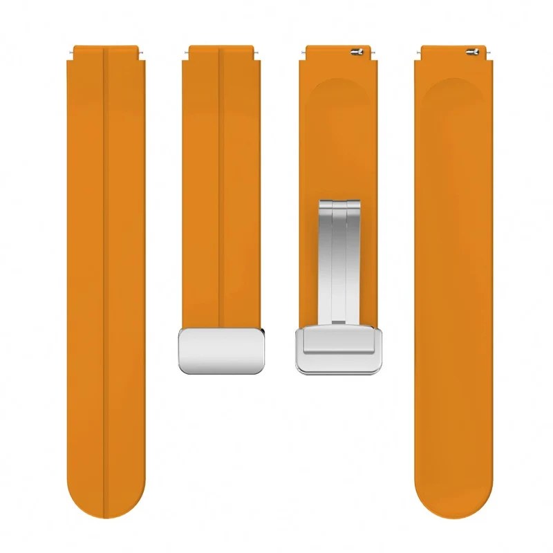 18mm Universal silicone strap with silver buckle