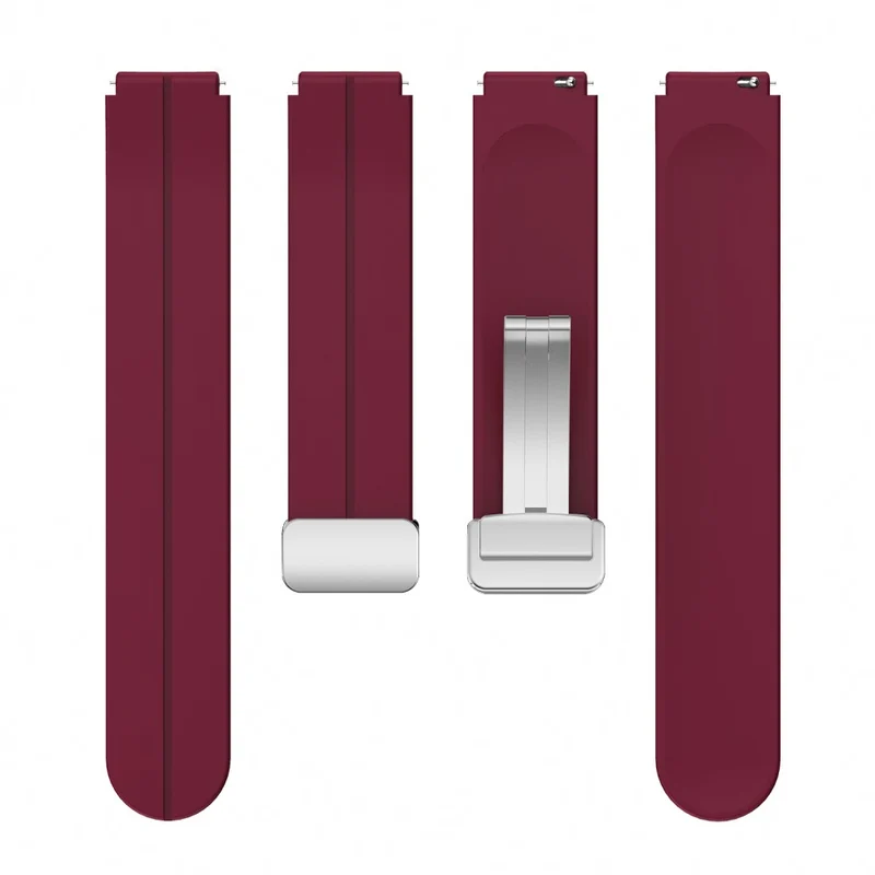 18mm Universal silicone strap with silver buckle