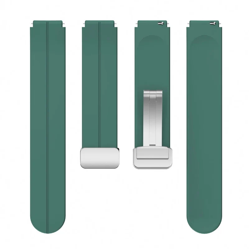 18mm Universal silicone strap with silver buckle