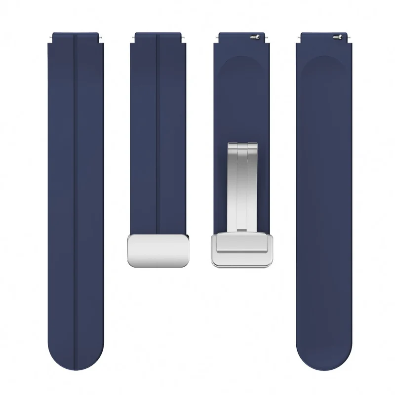 18mm Universal silicone strap with silver buckle