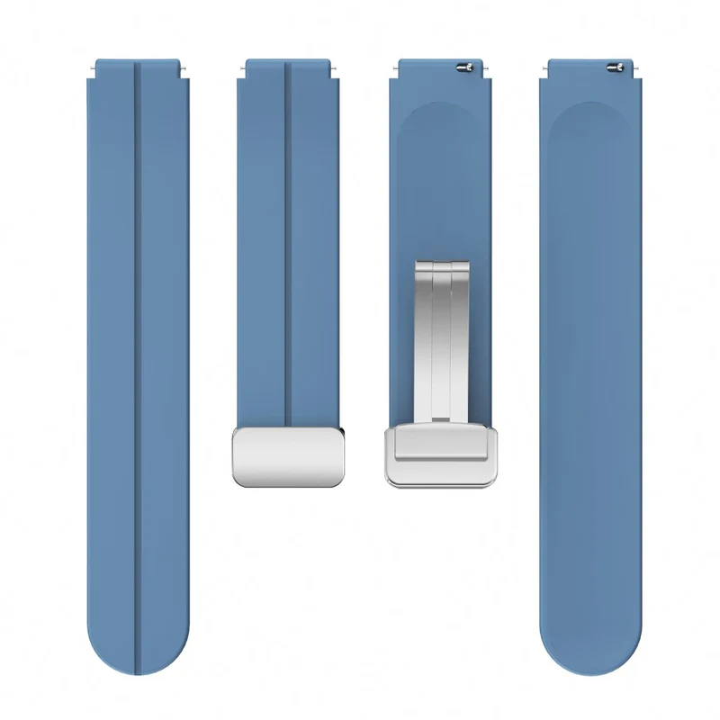 18mm Universal silicone strap with silver buckle
