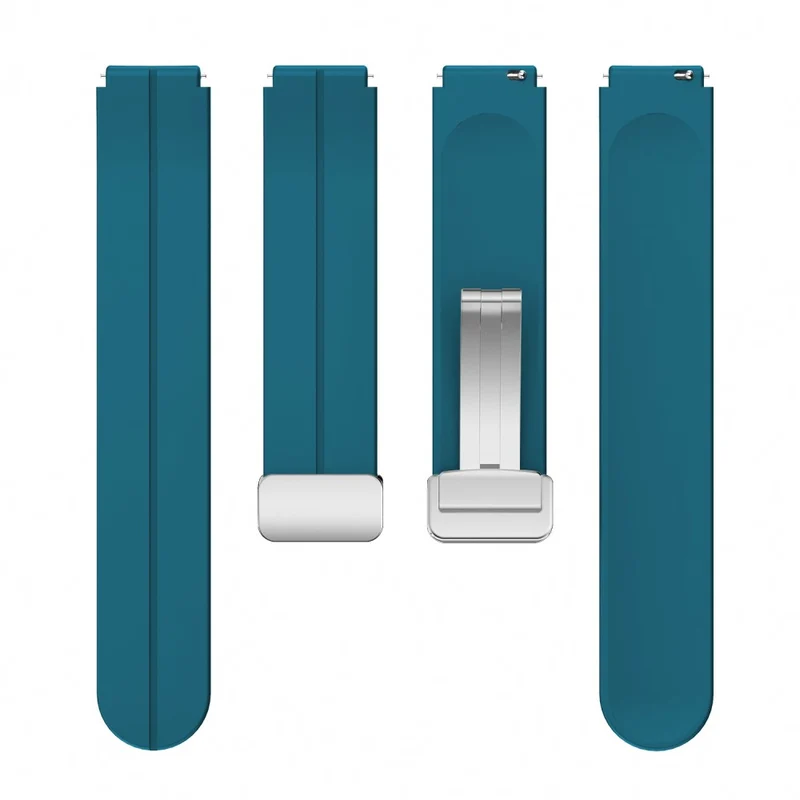 18mm Universal silicone strap with silver buckle