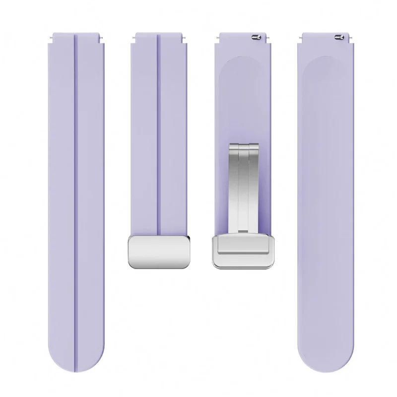 18mm Universal silicone strap with silver buckle