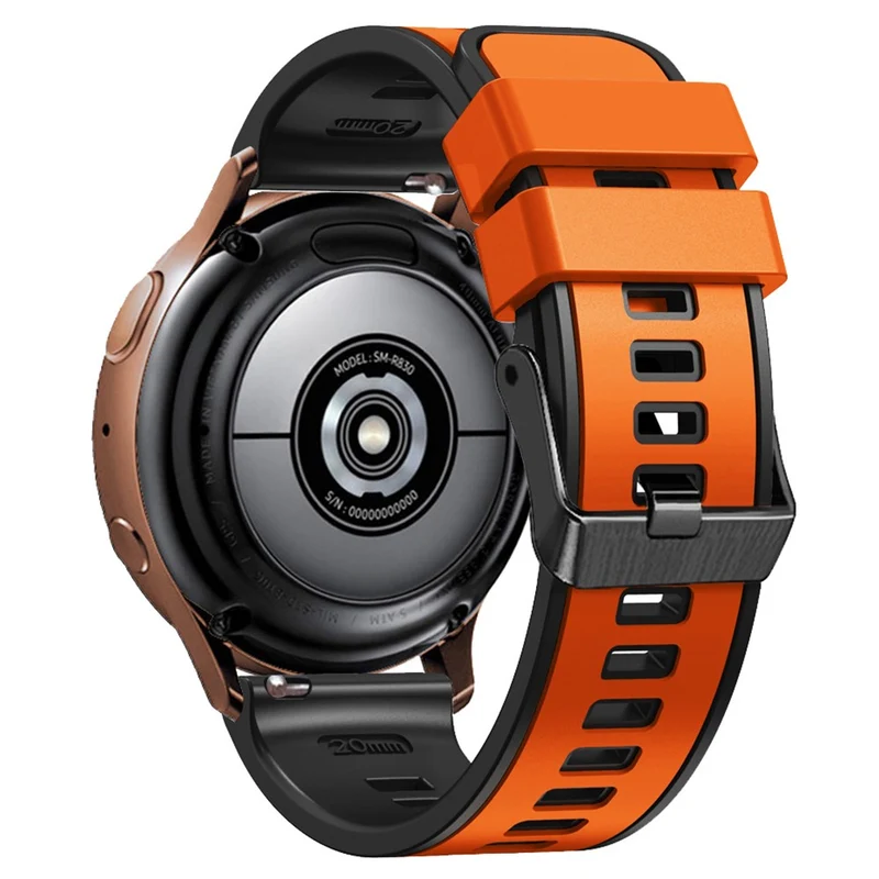 18mm Universal dual color silicone strap - Dark Blue / Black