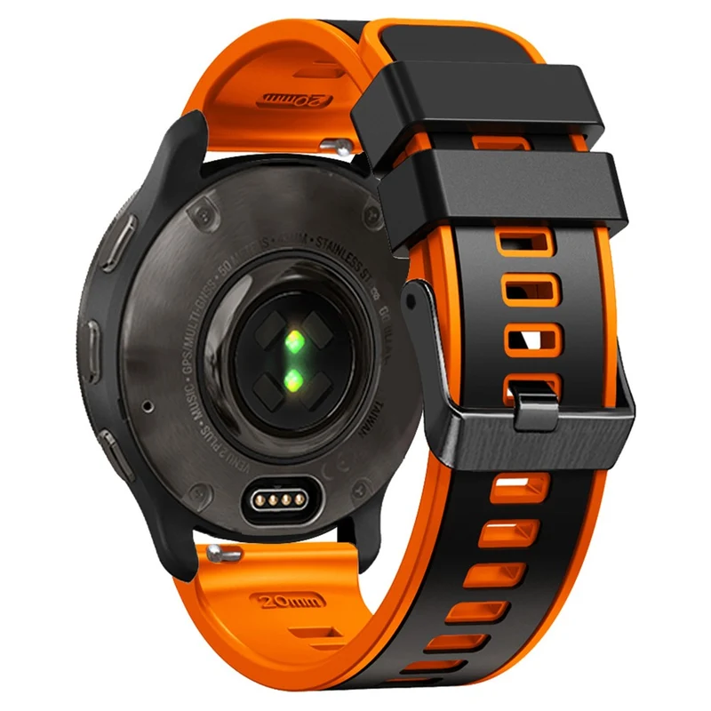 18mm Universal dual color silicone strap - Dark Blue / Black