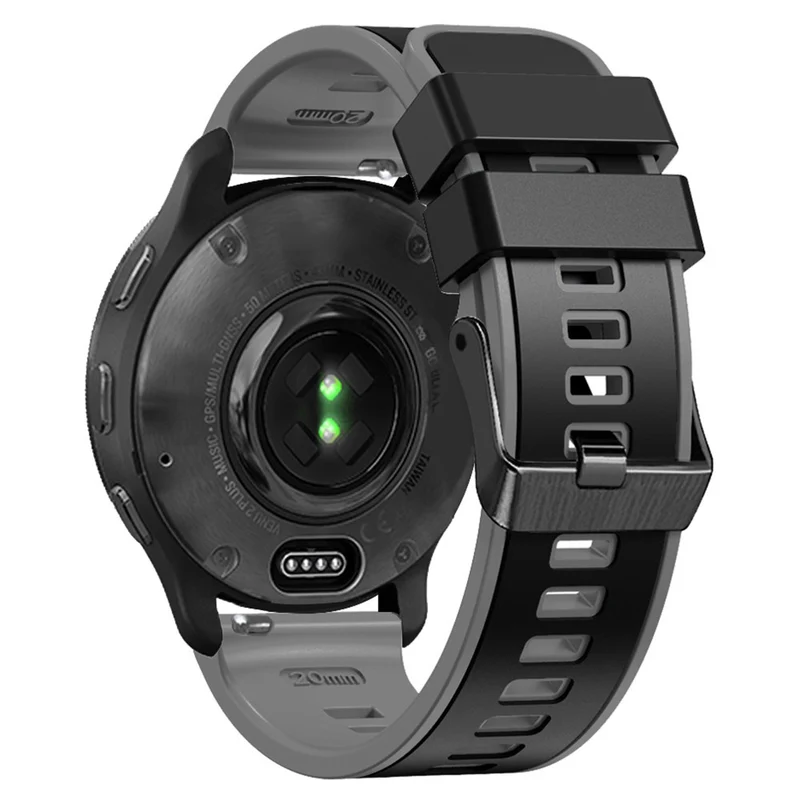 18mm Universal dual color silicone strap - Dark Blue / Black