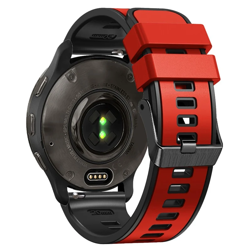 18mm Universal dual color silicone strap - Dark Blue / Black