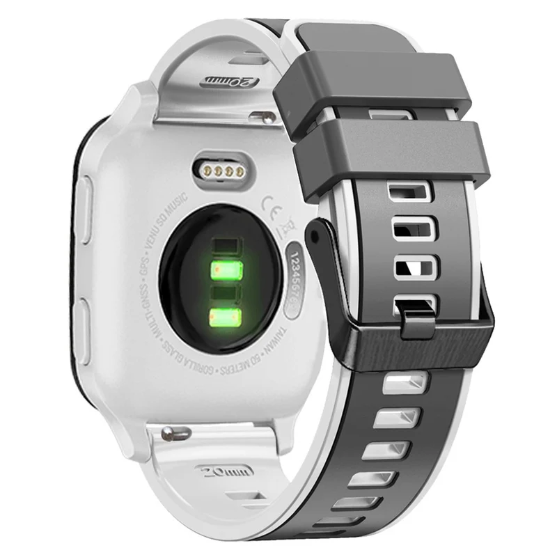 18mm Universal dual color silicone strap - Dark Blue / Black