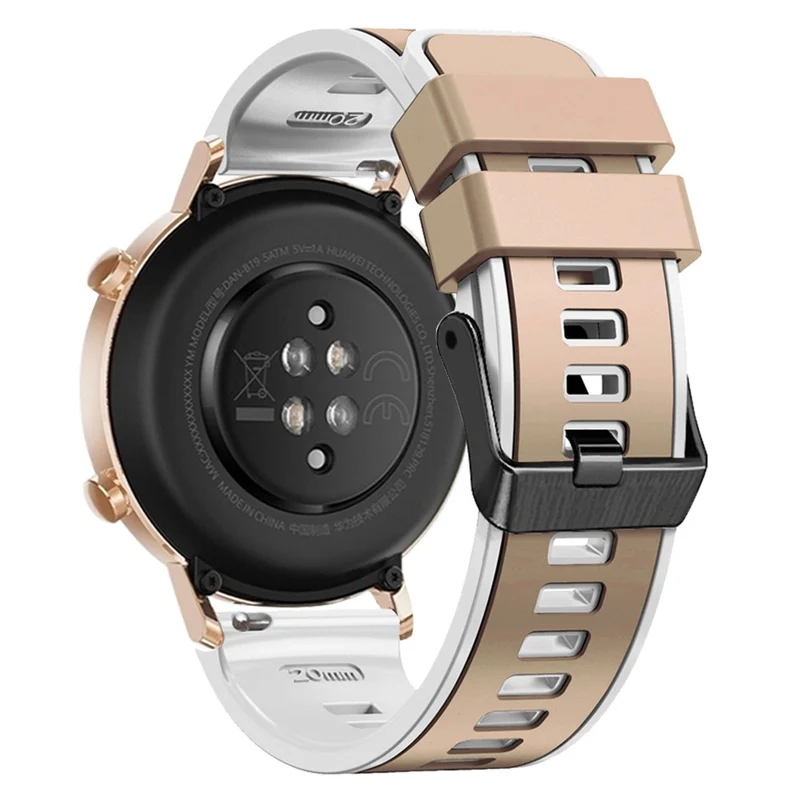 18mm Universal dual color silicone strap - Dark Blue / Black
