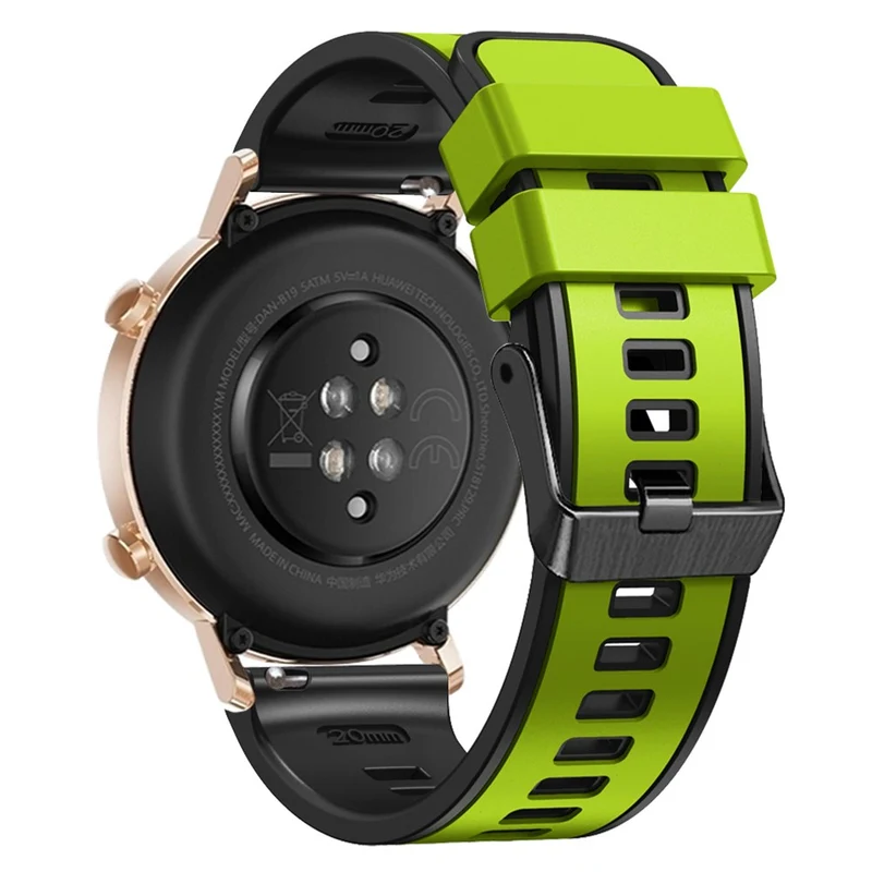 18mm Universal dual color silicone strap - Dark Blue / Black