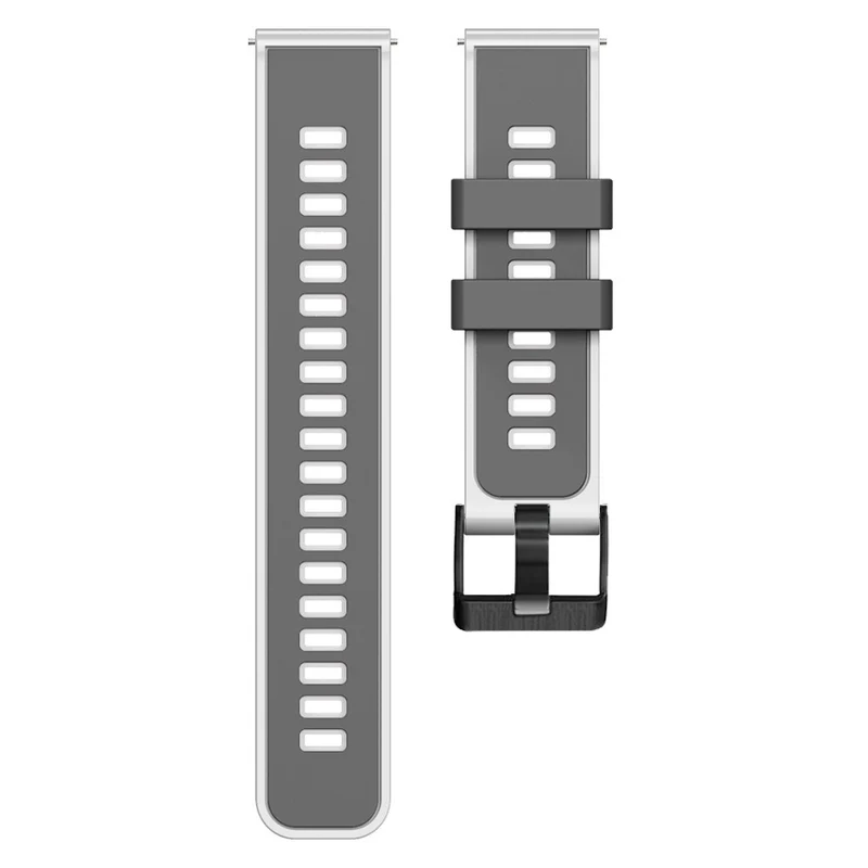 18mm Universal dual color silicone strap - Dark Blue / Black