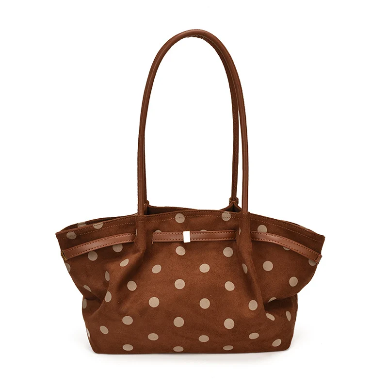 Punktierte Wildleder Schultertasche
