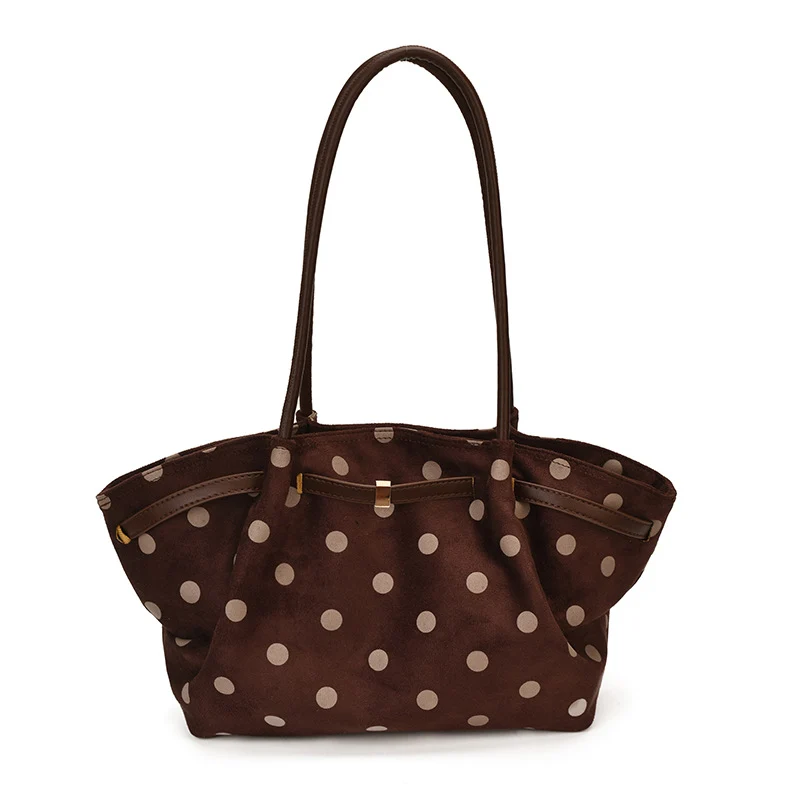 Punktierte Wildleder Schultertasche