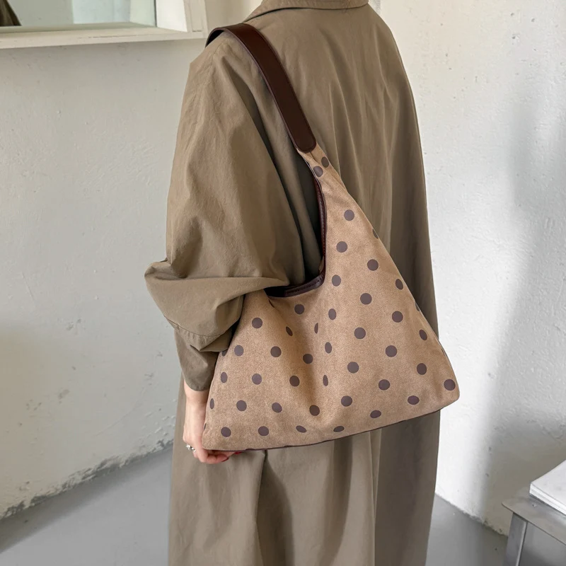 Polka Dot Wildleder Einkaufstasche