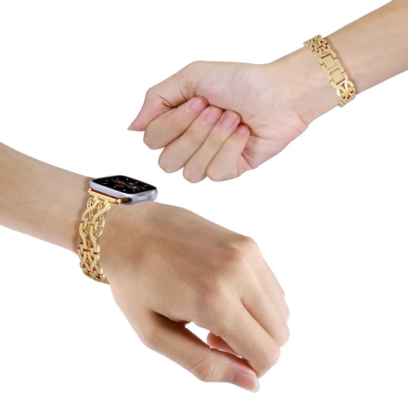 Rhinestone Double X Alloy Band for Apple Watch 41mm/40mm