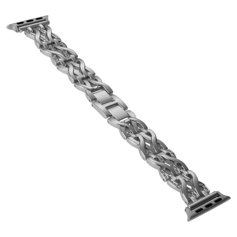 Alloy Double X Rhinestone Watch Strap for Apple Watch Series 42mm/44mm