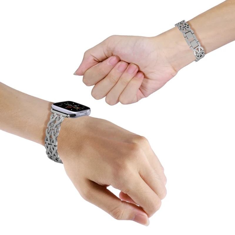 Alloy Double X Rhinestone Watch Strap for Apple Watch Series 42mm/44mm