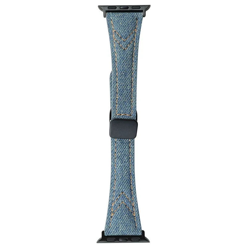 Canvas Denim Magnetic Buckle Watch Strap for Apple Watch Series 1-5 - Blue Denim Color