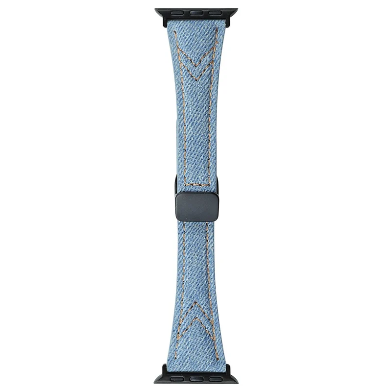 Canvas Magnetic Buckle Watch Strap for Apple Watch Series 1-9 (38mm-40mm) - Blue Denim Color