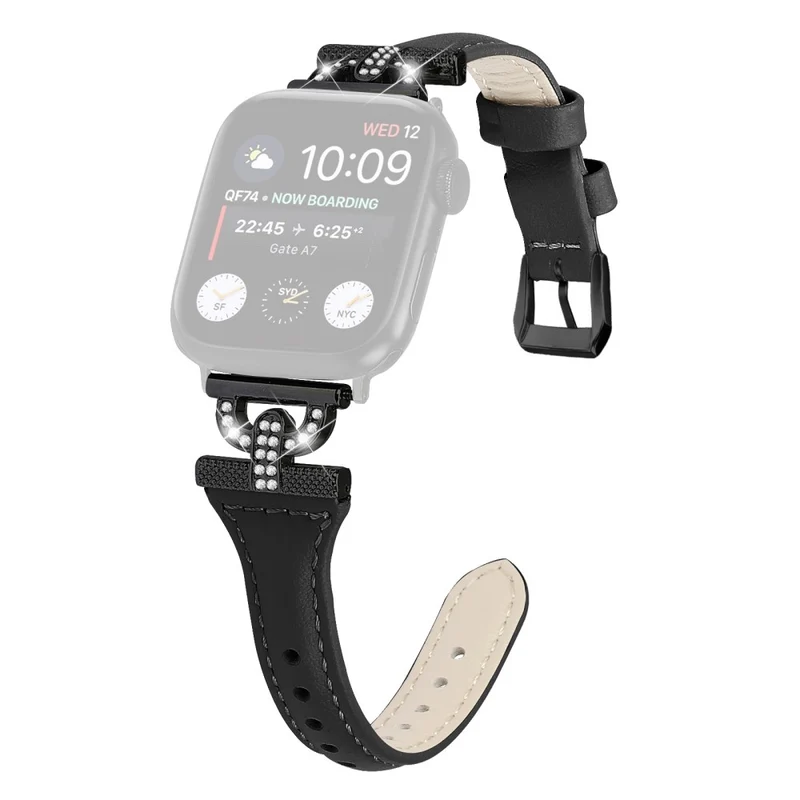Apple Watch Series 8 (41mm) Genuine Cow leather strap with rhinestone décor