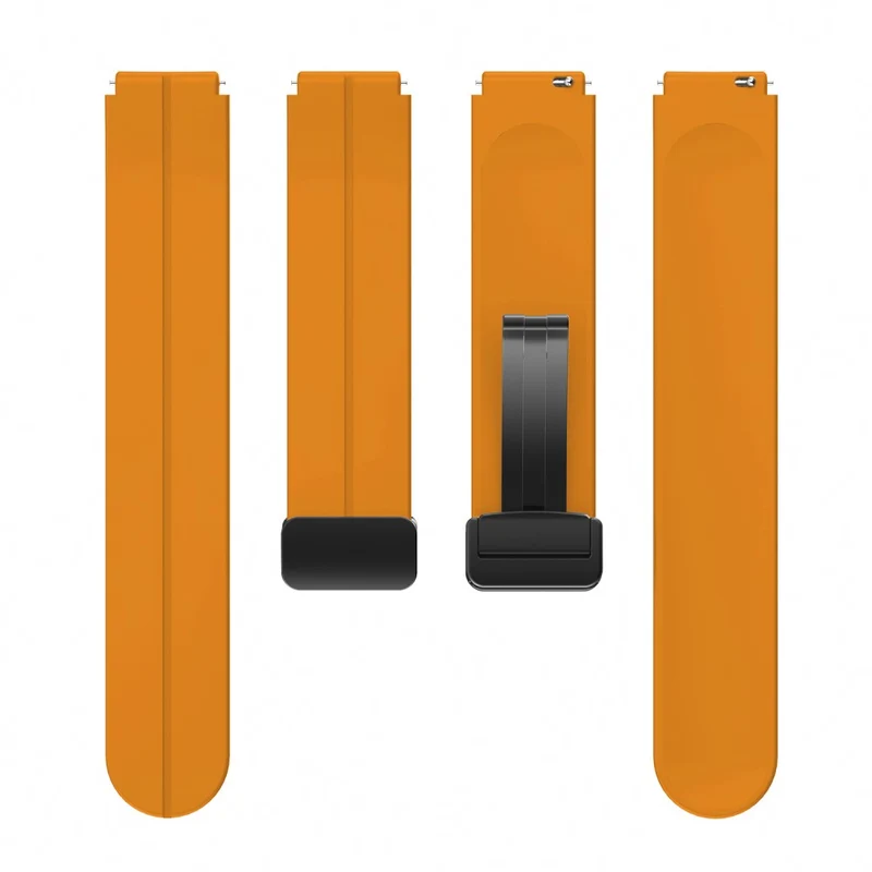 18mm Universal silicone strap with black buckle