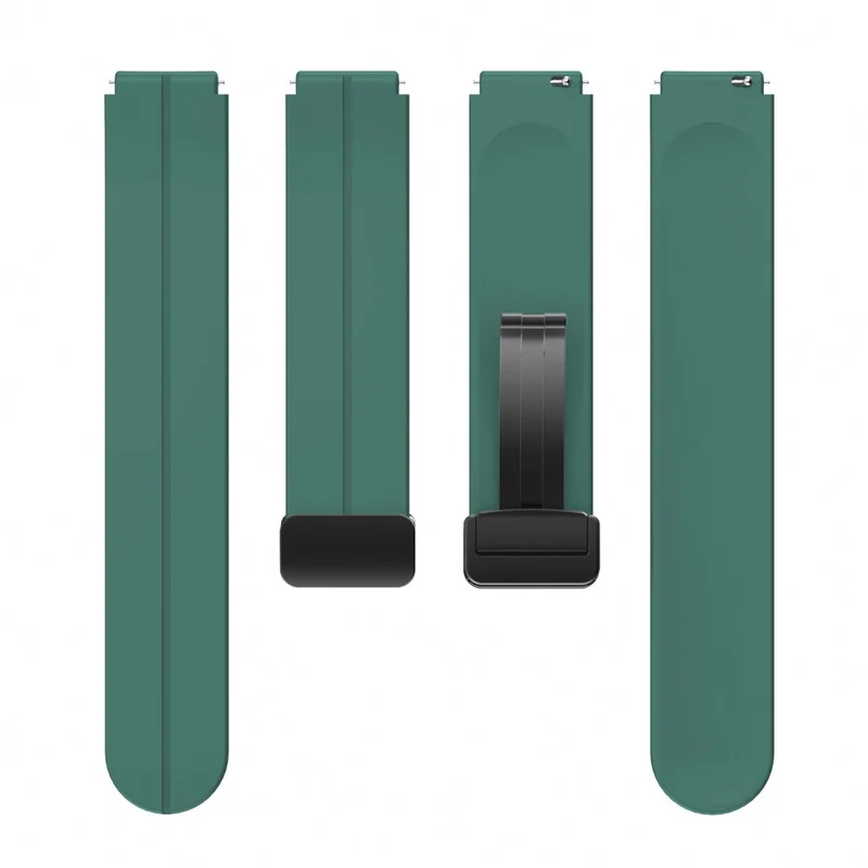 18mm Universal silicone strap with black buckle