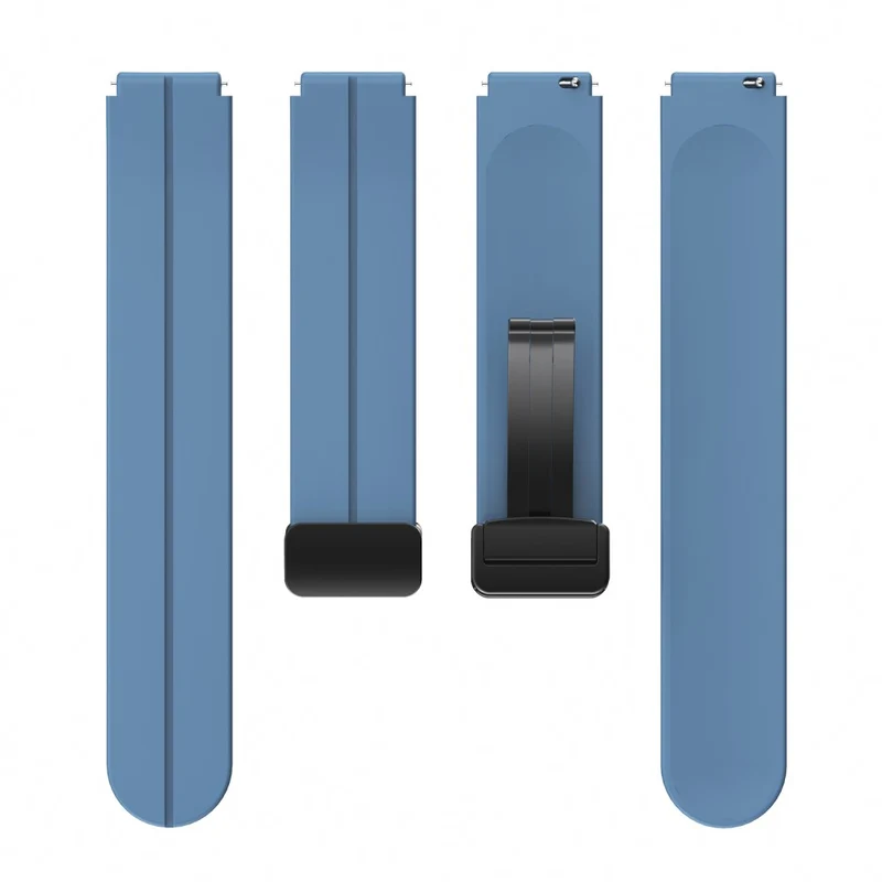 18mm Universal silicone strap with black buckle