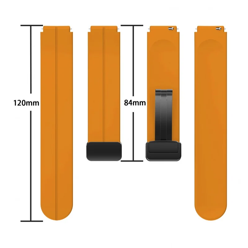 18mm Universal silicone strap with black buckle