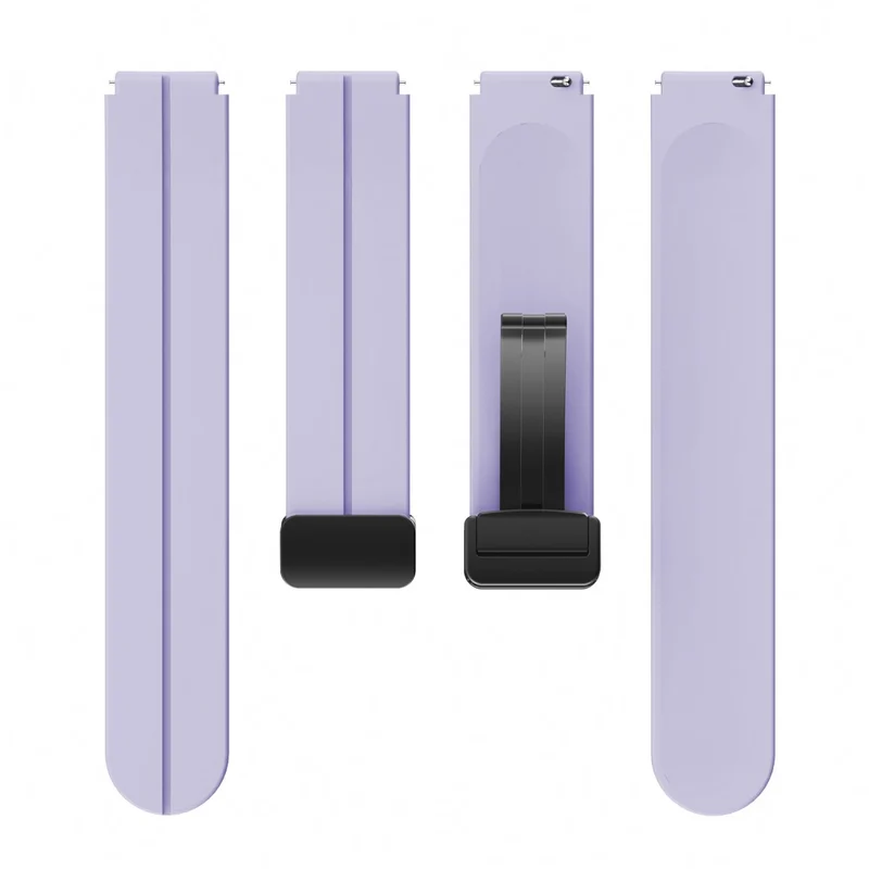 18mm Universal silicone strap with black buckle