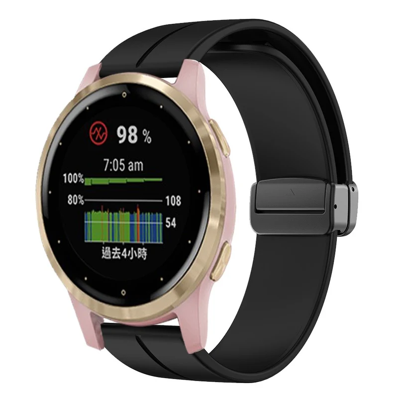19mm silicone strap with silver buckle for Haylou / Noise / Letscom / Willful / Umidigi watch