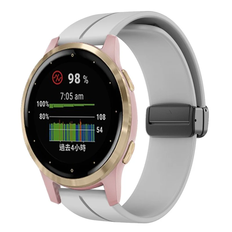 19mm silicone strap with silver buckle for Haylou / Noise / Letscom / Willful / Umidigi watch