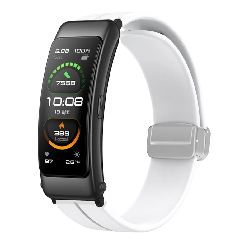 16mm silicone strap with silver buckle for Keep / Huawei / Timex watch