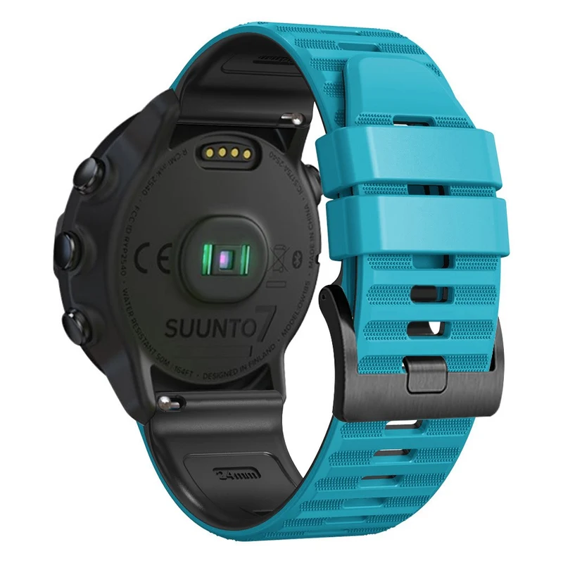 24mm dual color silicone strap for Suunto and Fossil watch - Red / Black