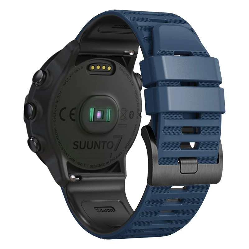 24mm dual color silicone strap for Suunto and Fossil watch - Red / Black