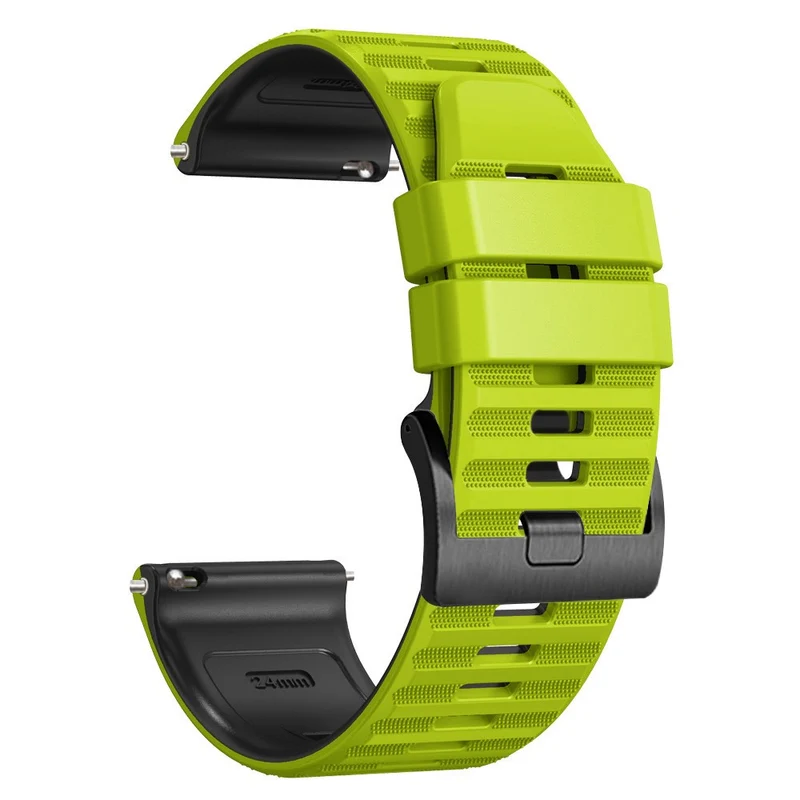 24mm dual color silicone strap for Suunto and Fossil watch - Red / Black