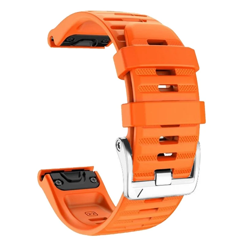 Silicone strap with silver buckle for Garmin / Amazfit and Coros watch - Navy Blue
