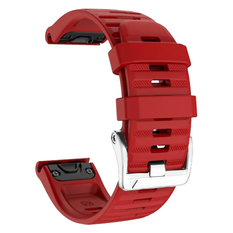 Silicone strap with silver buckle for Garmin / Amazfit and Coros watch - Navy Blue