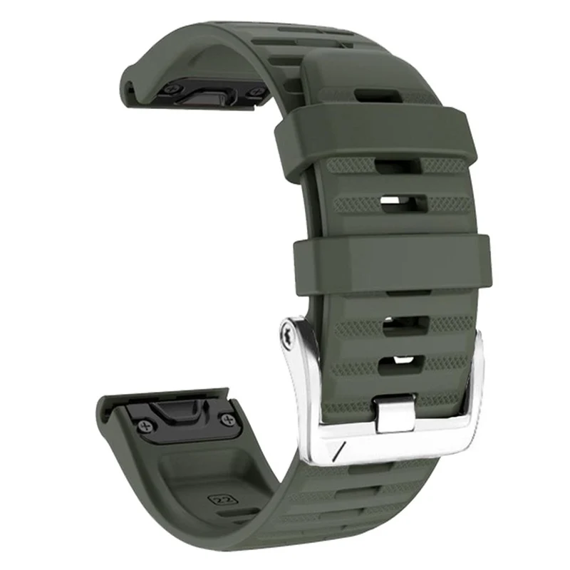Silicone strap with silver buckle for Garmin / Amazfit and Coros watch - Navy Blue
