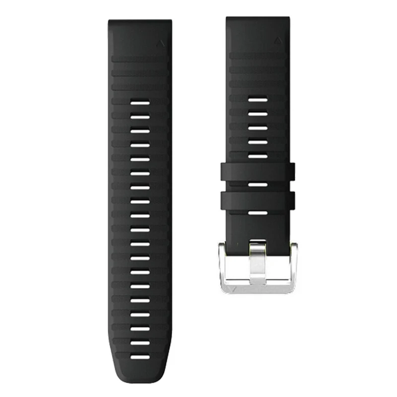 Silicone strap with silver buckle for Garmin / Amazfit and Coros watch - Navy Blue