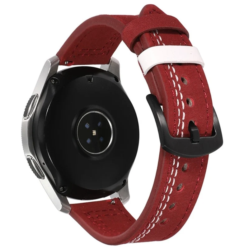 22mm Universal leather strap - Brown / Blue Stitch