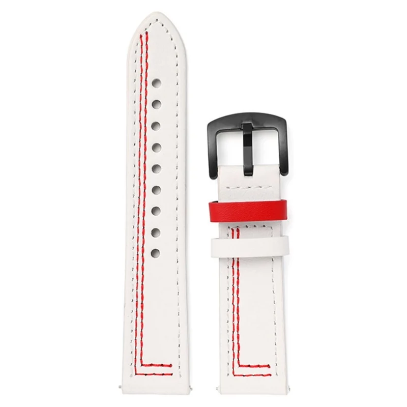 22mm Universal leather strap - Brown / Blue Stitch